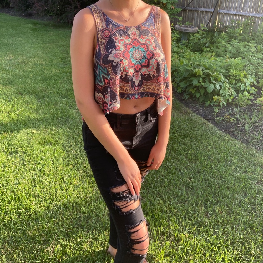 Tribal Patterned Crop Top